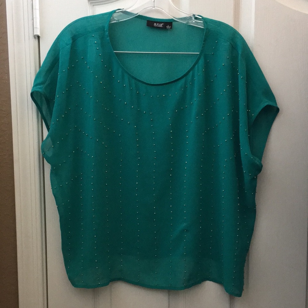 FINAL MARKDOWN Ladies’ a.n.a. Sheer Beaded Top (L)